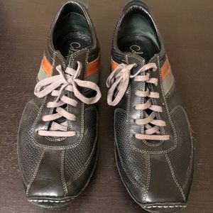 Black Cole Hann Shoes with Orange and Grey Stripes